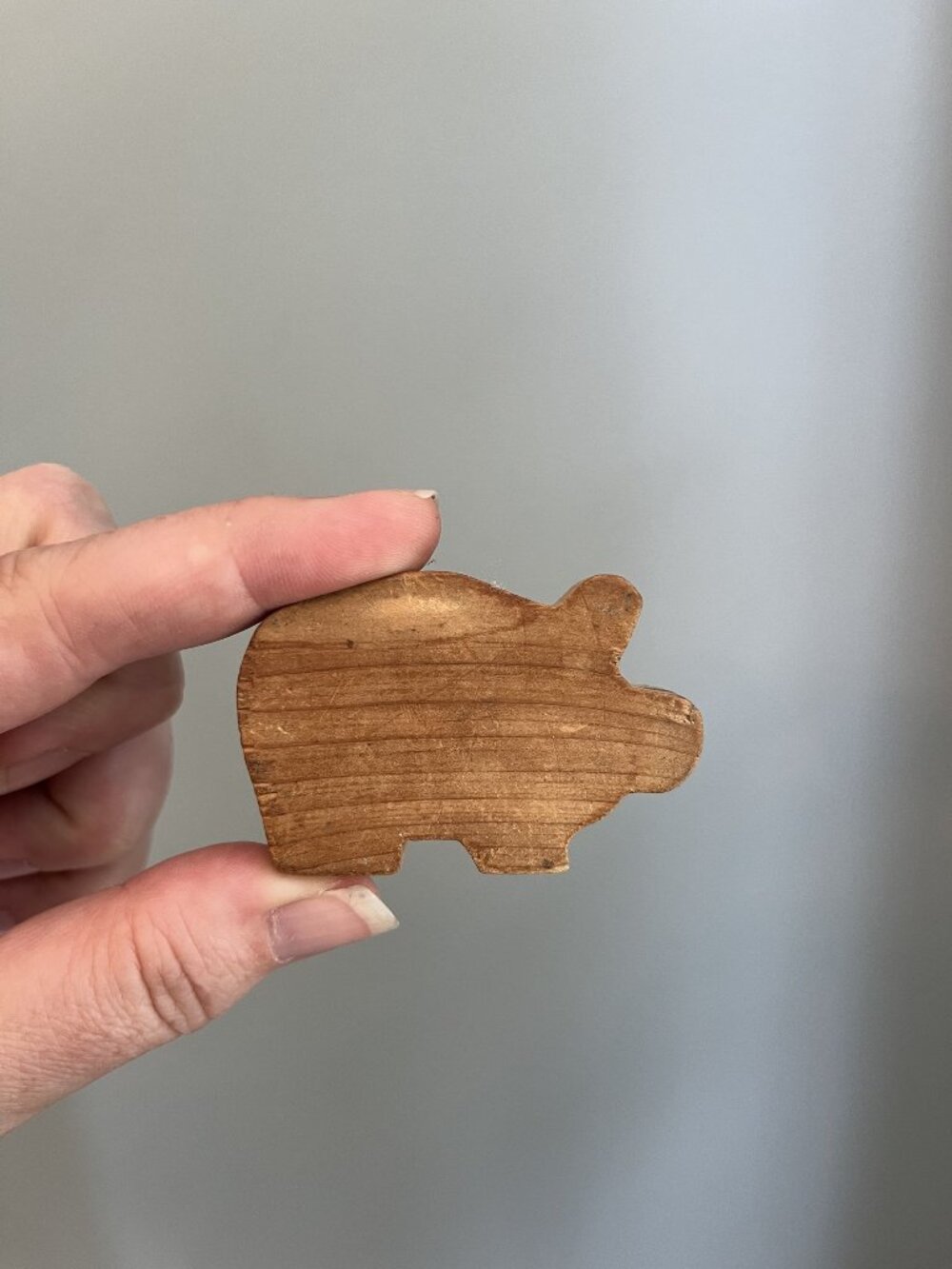 Vintage 3" Wooden Pig Cut Out Trinket